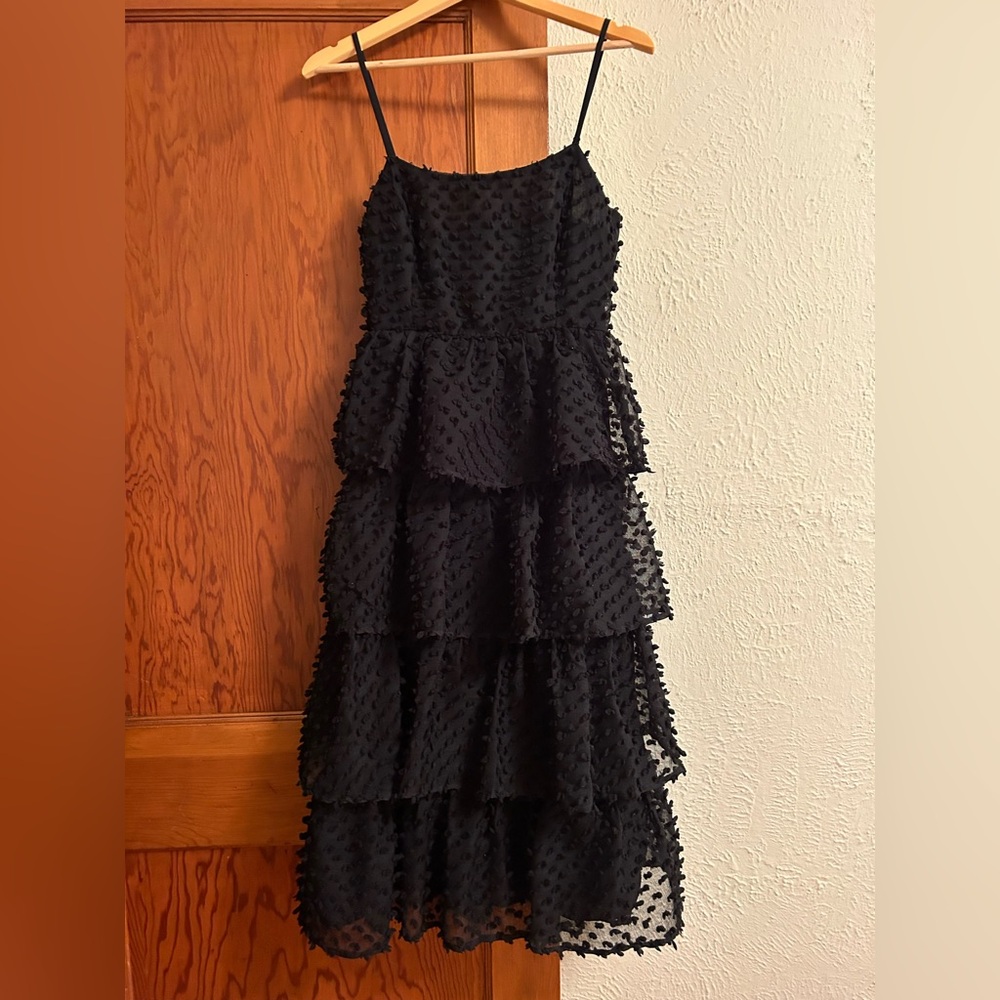 Lulu's Black Tiered Midi Dress